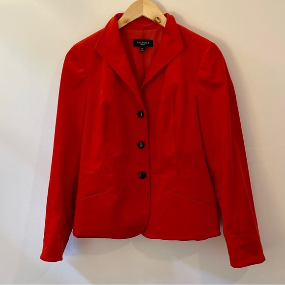 Talbots Jackets & Blazers - Talbots Classic Velvet Deep Orange Blazer Size 12p